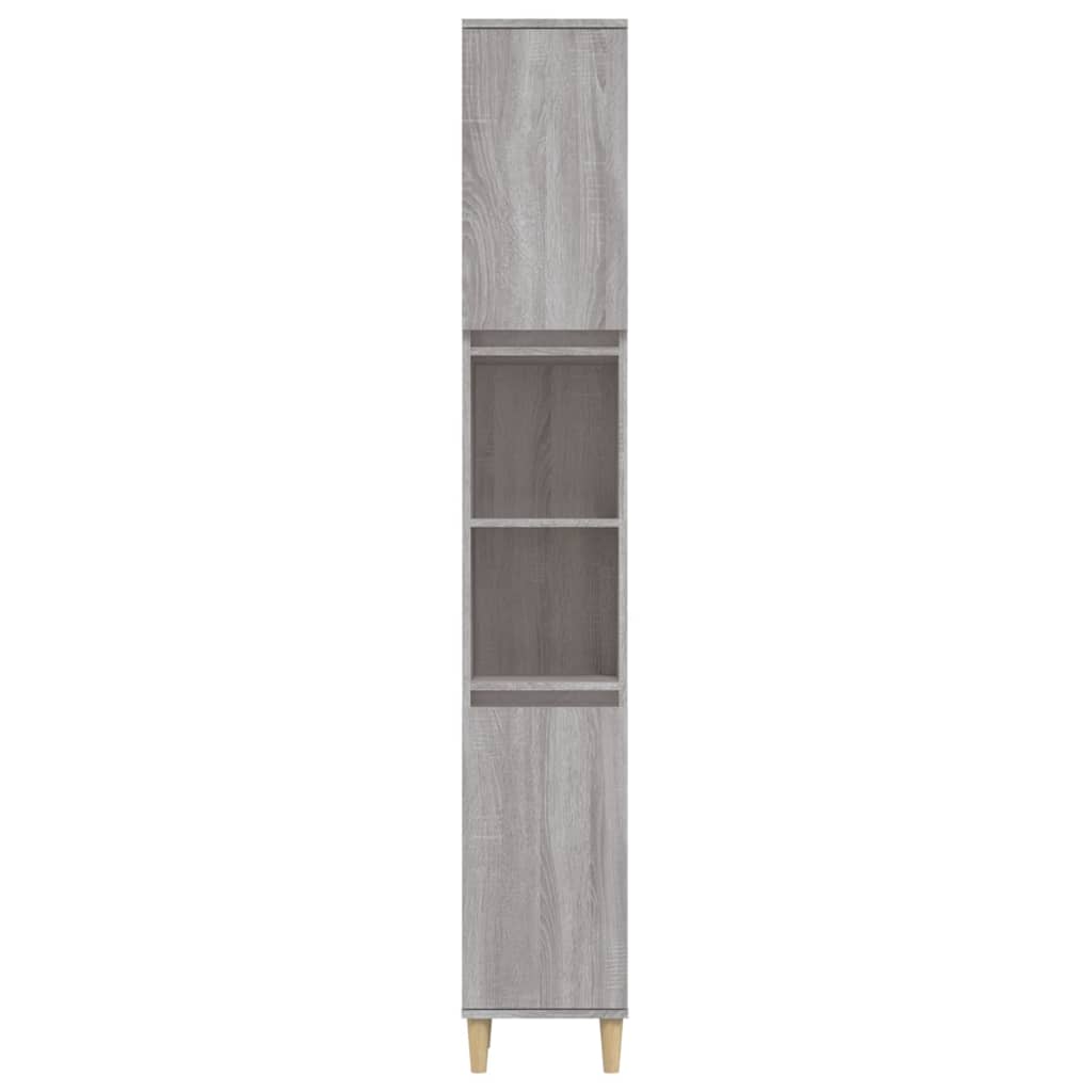 Bathroom cabinet, sonoma grey, 30x30x190 cm, processed wood