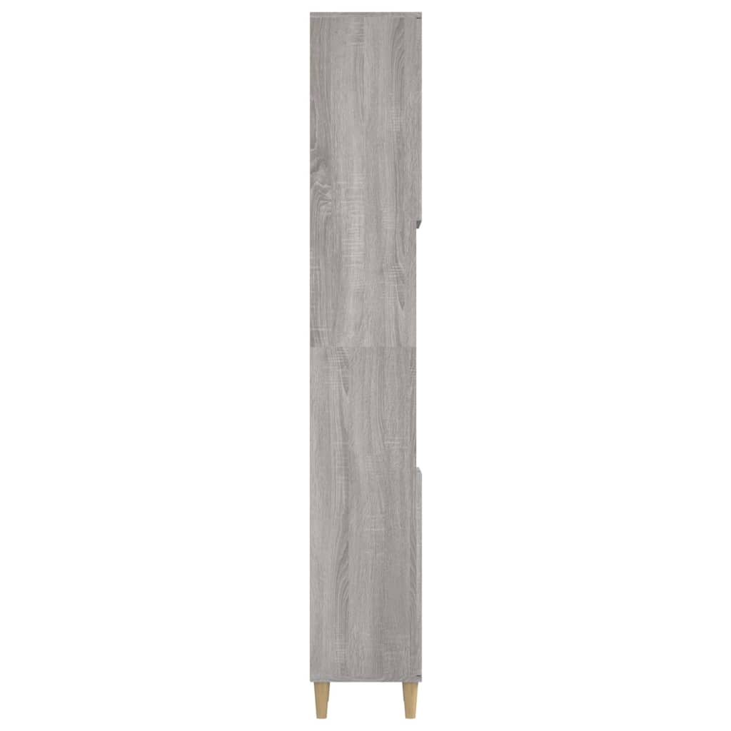 Bathroom cabinet, sonoma grey, 30x30x190 cm, processed wood