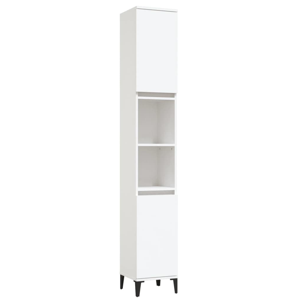 Bathroom cabinet, white, 30x30x190 cm, processed wood