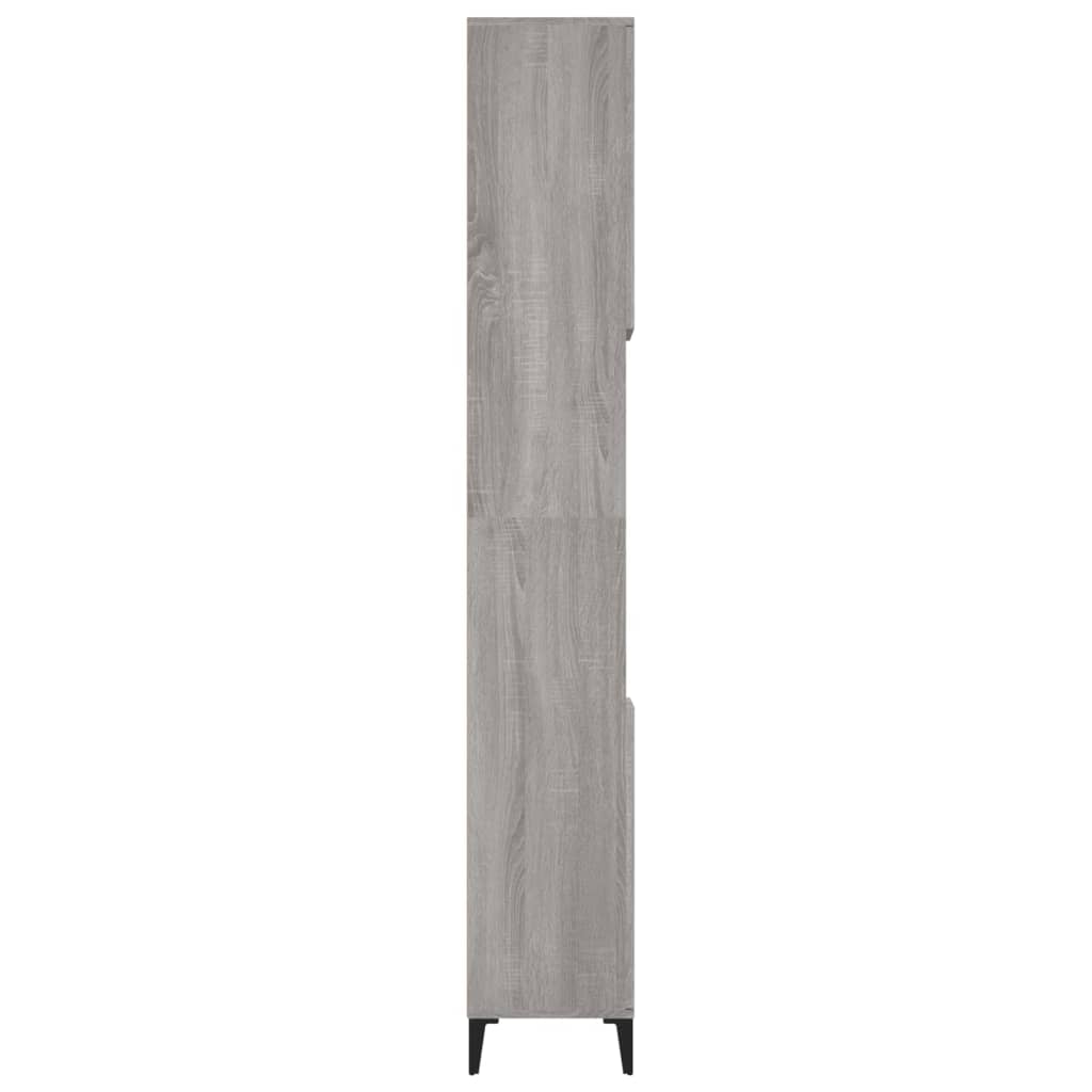 Bathroom cabinet, sonoma grey, 30x30x190 cm, processed wood
