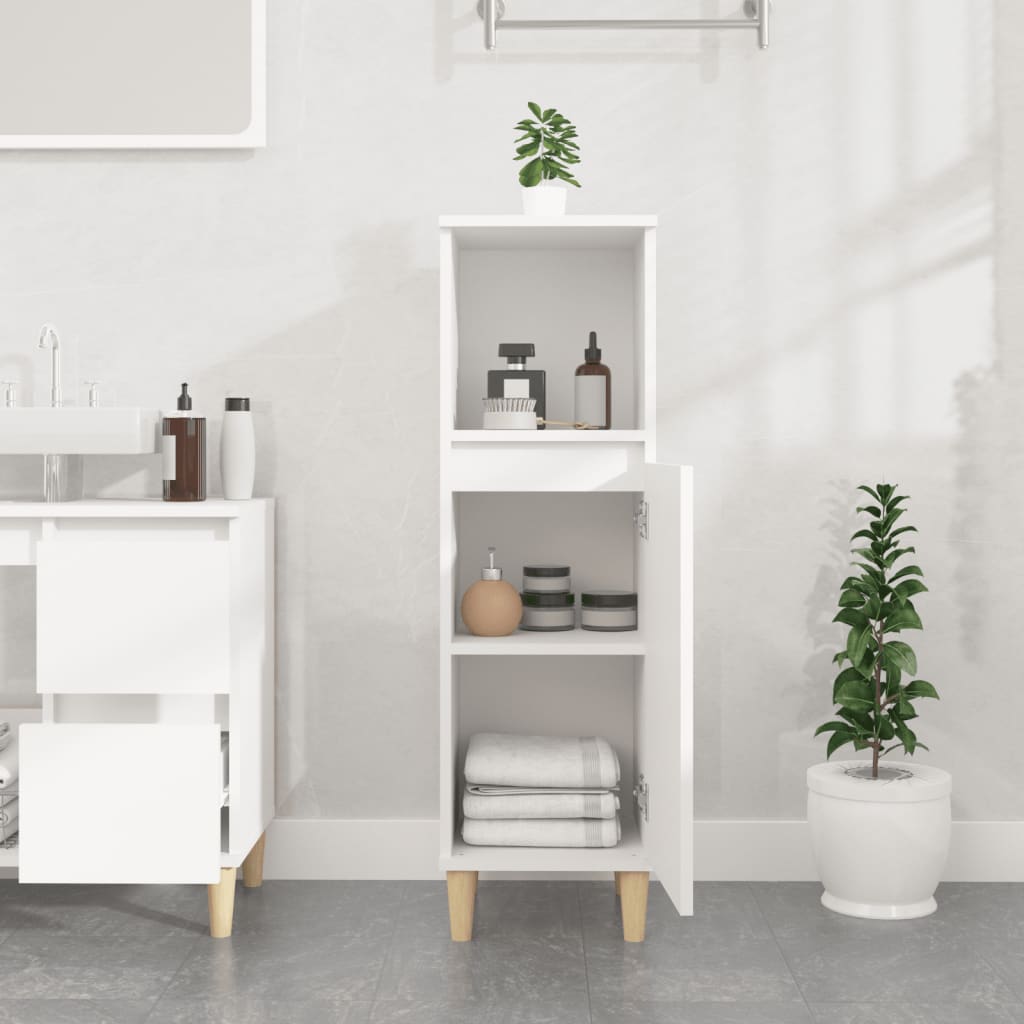 Bathroom cabinet, white, 30x30x100 cm, processed wood