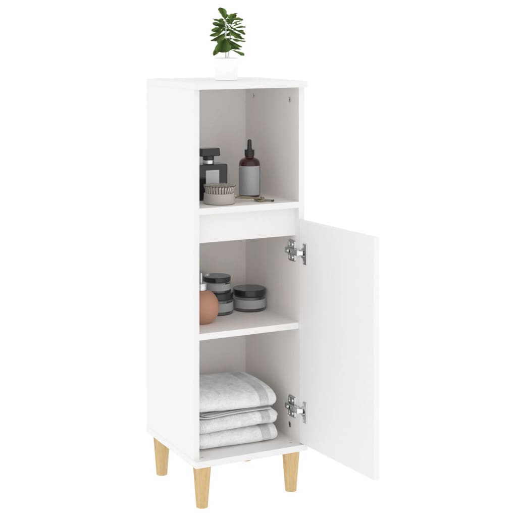 Bathroom cabinet, white, 30x30x100 cm, processed wood