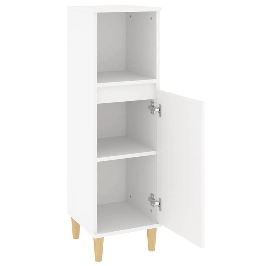 Bathroom cabinet, white, 30x30x100 cm, processed wood