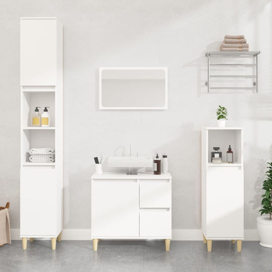 Bathroom cabinet, white, 30x30x100 cm, processed wood