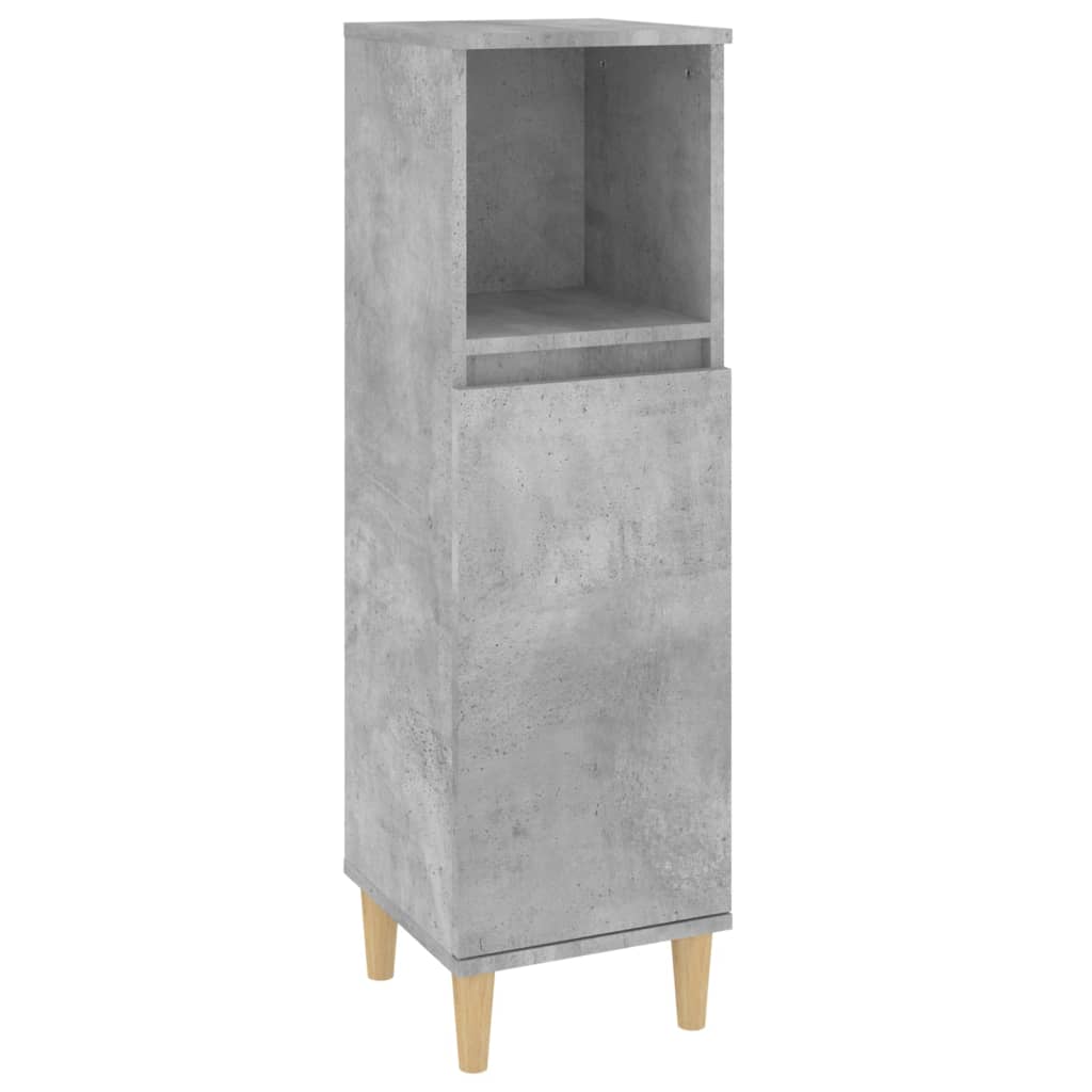 Bathroom cabinet, concrete gray, 30x30x100 cm, processed wood