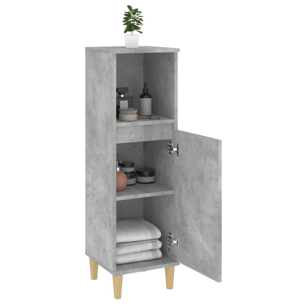 Bathroom cabinet, concrete gray, 30x30x100 cm, processed wood