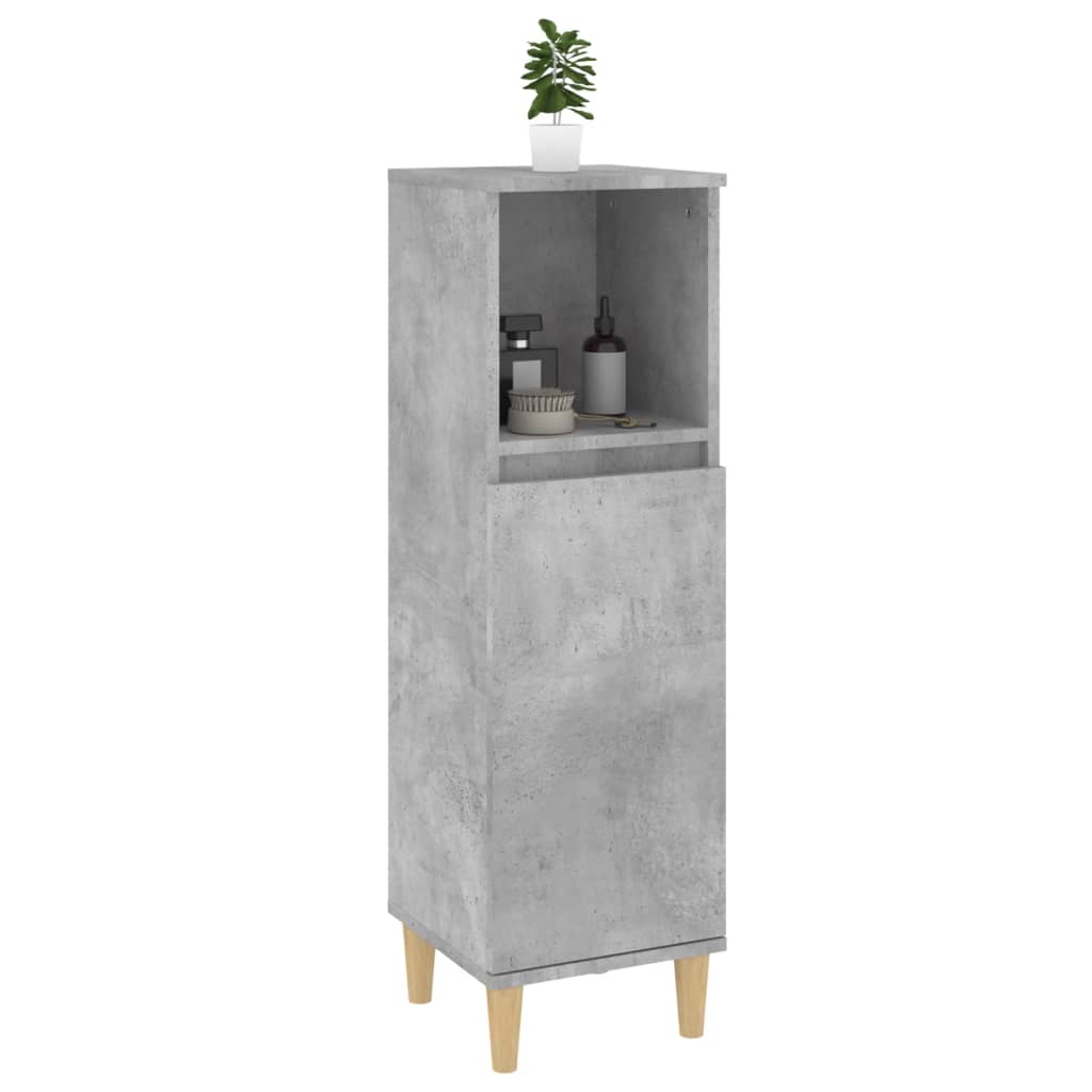 Bathroom cabinet, concrete gray, 30x30x100 cm, processed wood