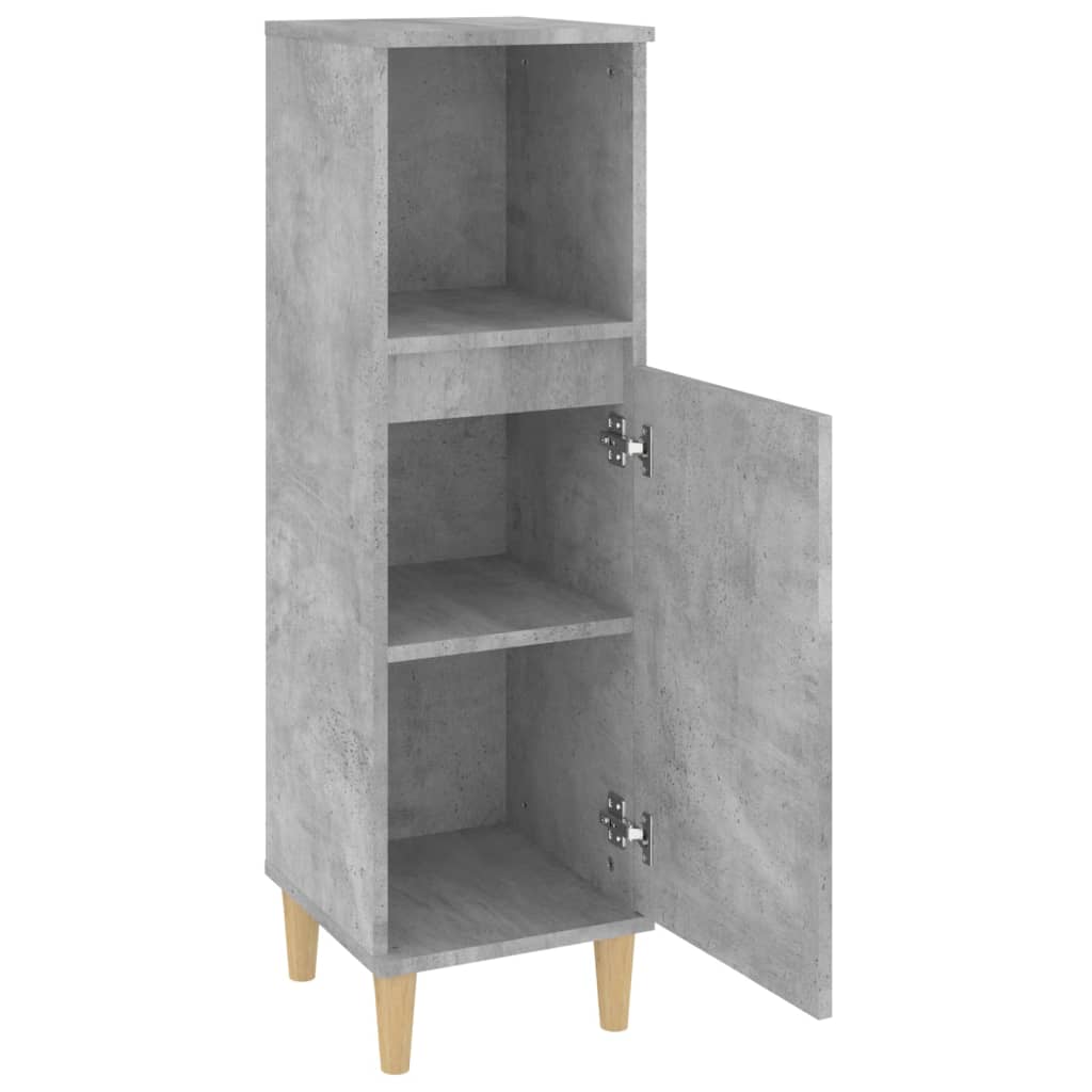 Bathroom cabinet, concrete gray, 30x30x100 cm, processed wood