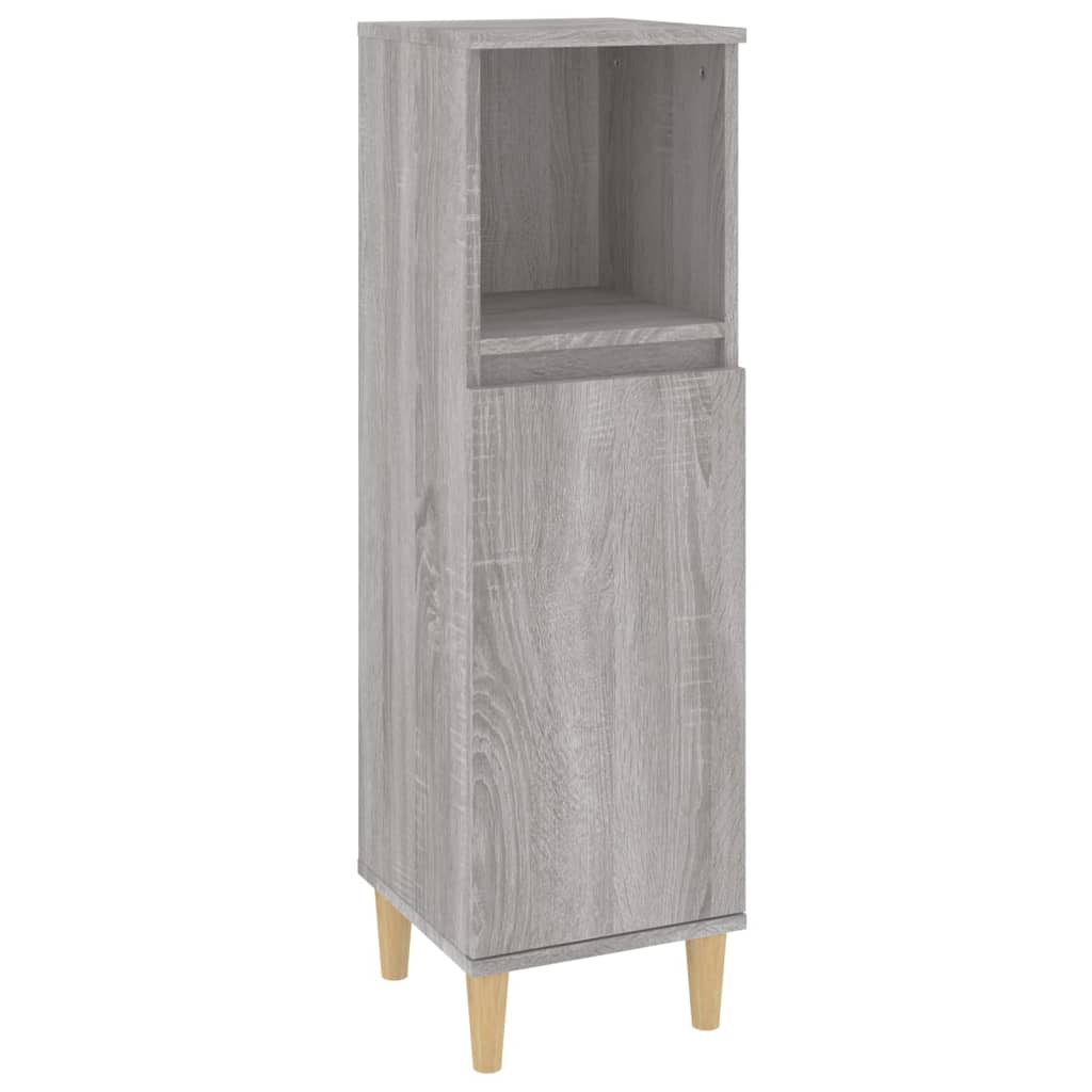 Bathroom cabinet, sonoma grey, 30x30x100 cm, processed wood