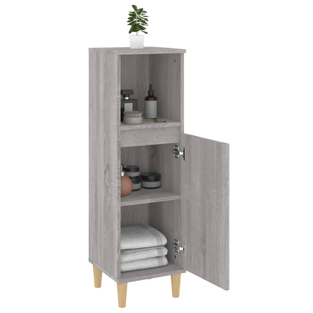 Bathroom cabinet, sonoma grey, 30x30x100 cm, processed wood