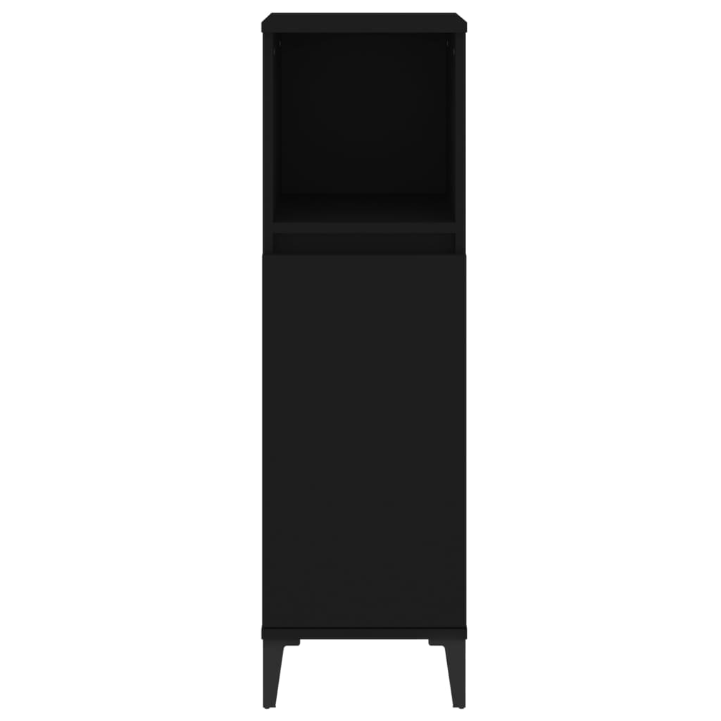 Bathroom cabinet, black, 30x30x100 cm, processed wood