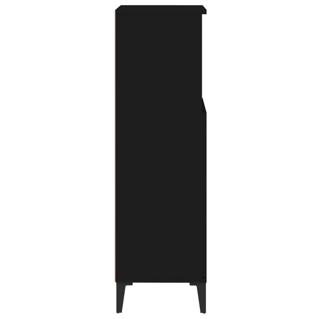 Bathroom cabinet, black, 30x30x100 cm, processed wood