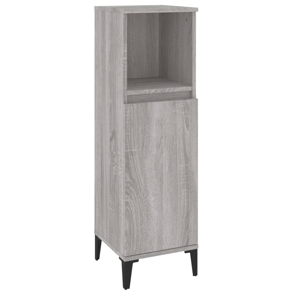 Bathroom cabinet, sonoma grey, 30x30x100 cm, processed wood