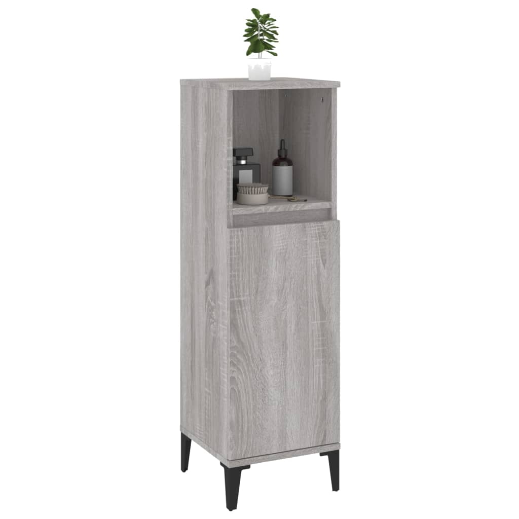 Bathroom cabinet, sonoma grey, 30x30x100 cm, processed wood