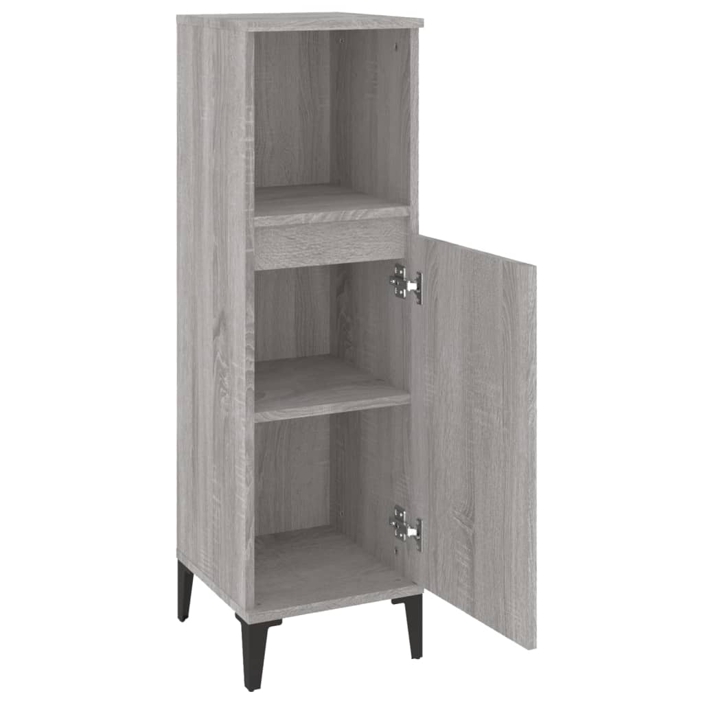 Bathroom cabinet, sonoma grey, 30x30x100 cm, processed wood