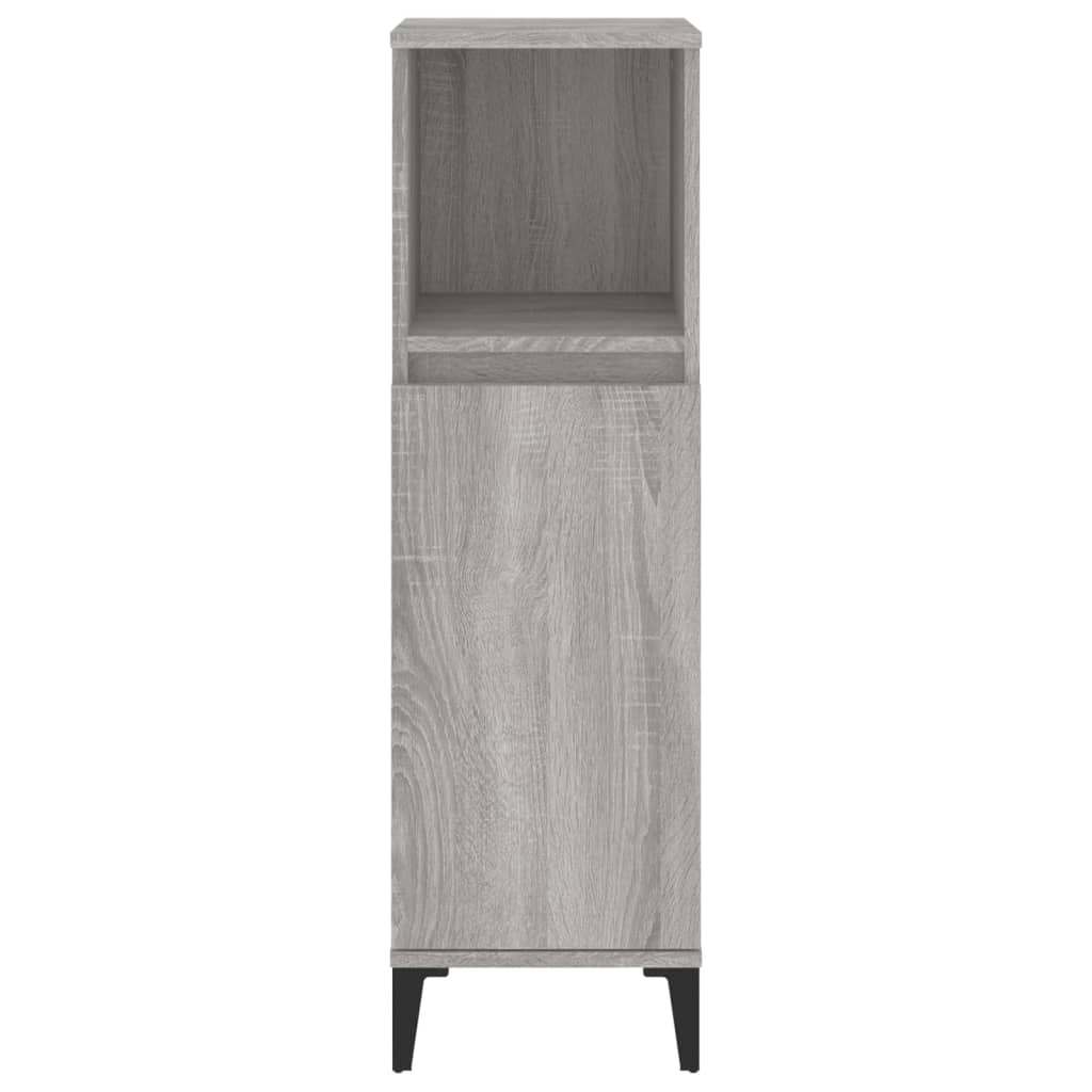 Bathroom cabinet, sonoma grey, 30x30x100 cm, processed wood