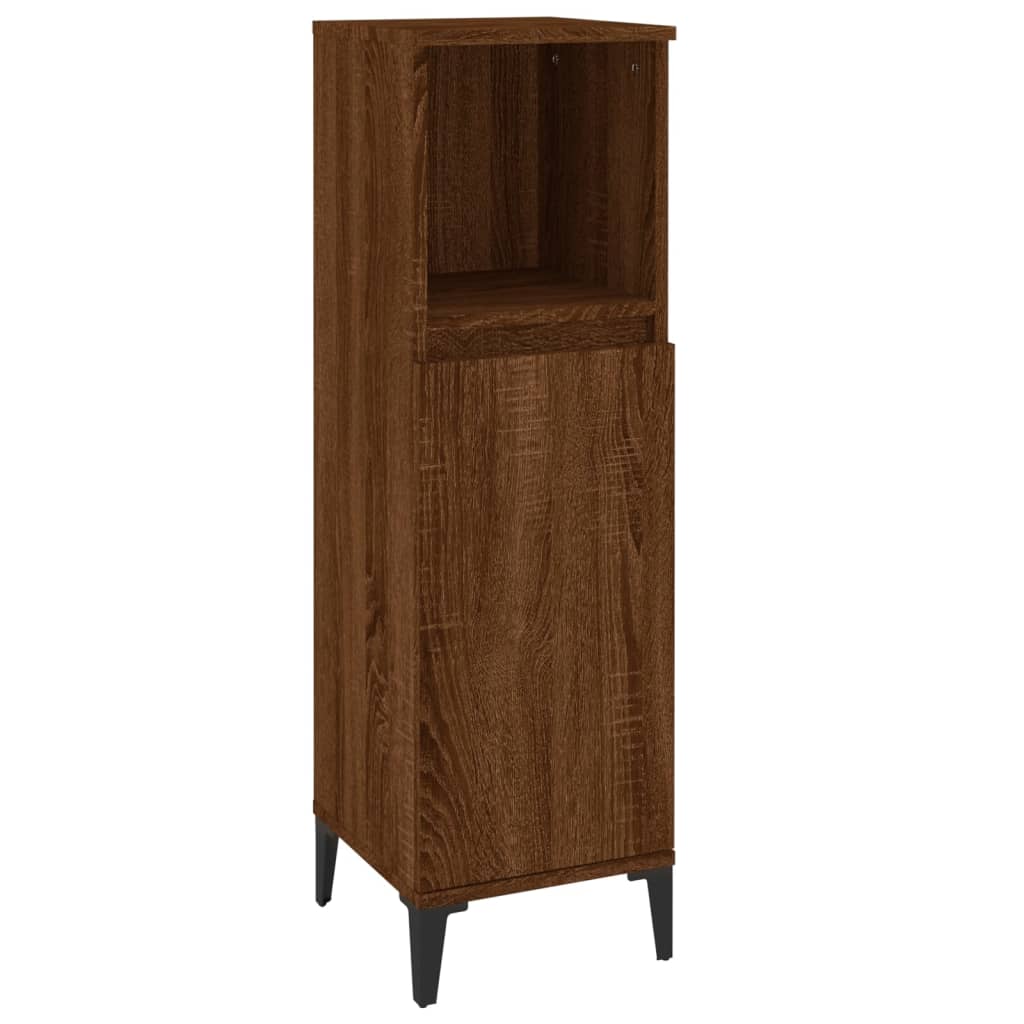 Bathroom cabinet, brown oak, 30x30x100 cm, processed wood