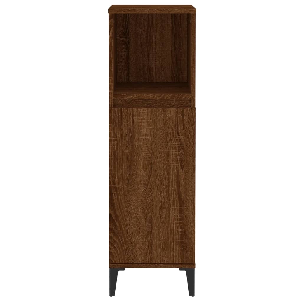 Bathroom cabinet, brown oak, 30x30x100 cm, processed wood