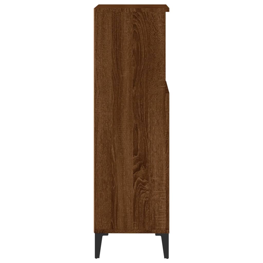 Bathroom cabinet, brown oak, 30x30x100 cm, processed wood