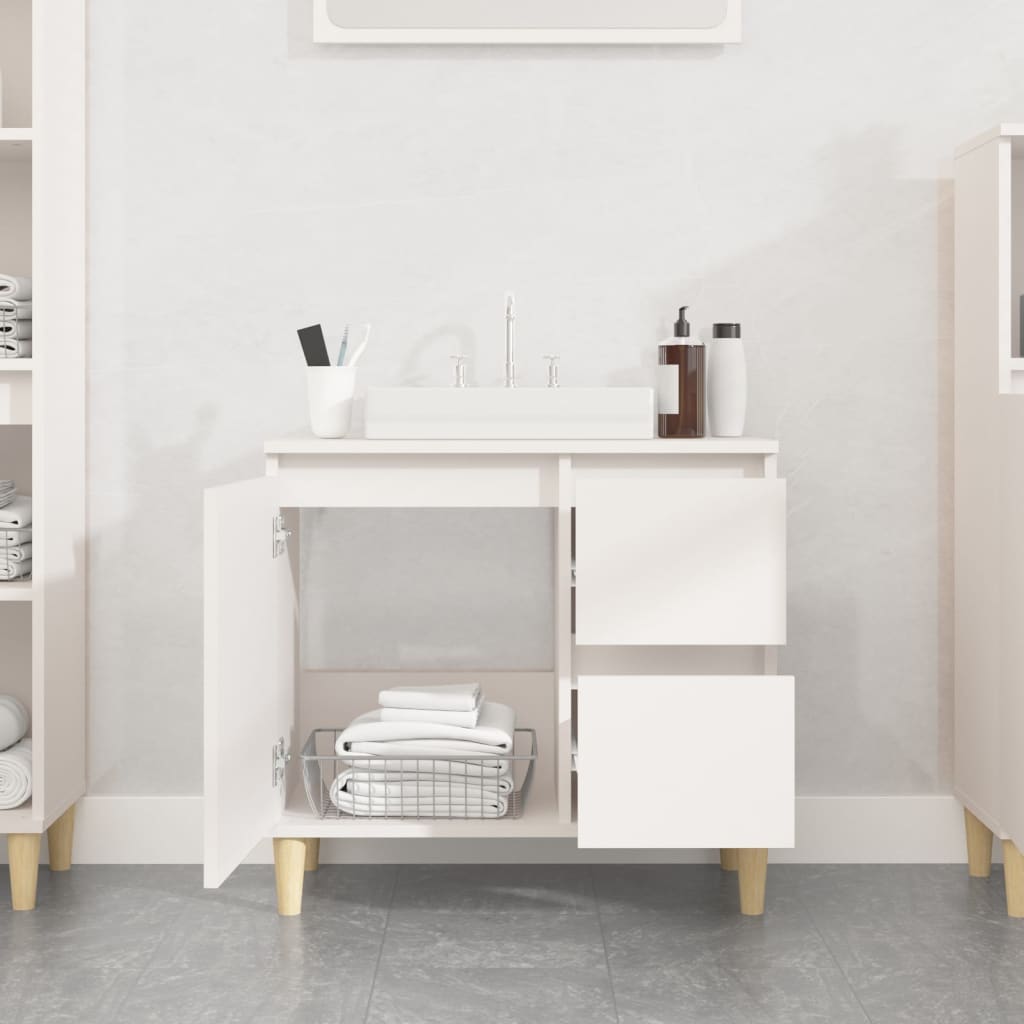 Bathroom cabinet, white, 65x33x60 cm, processed wood