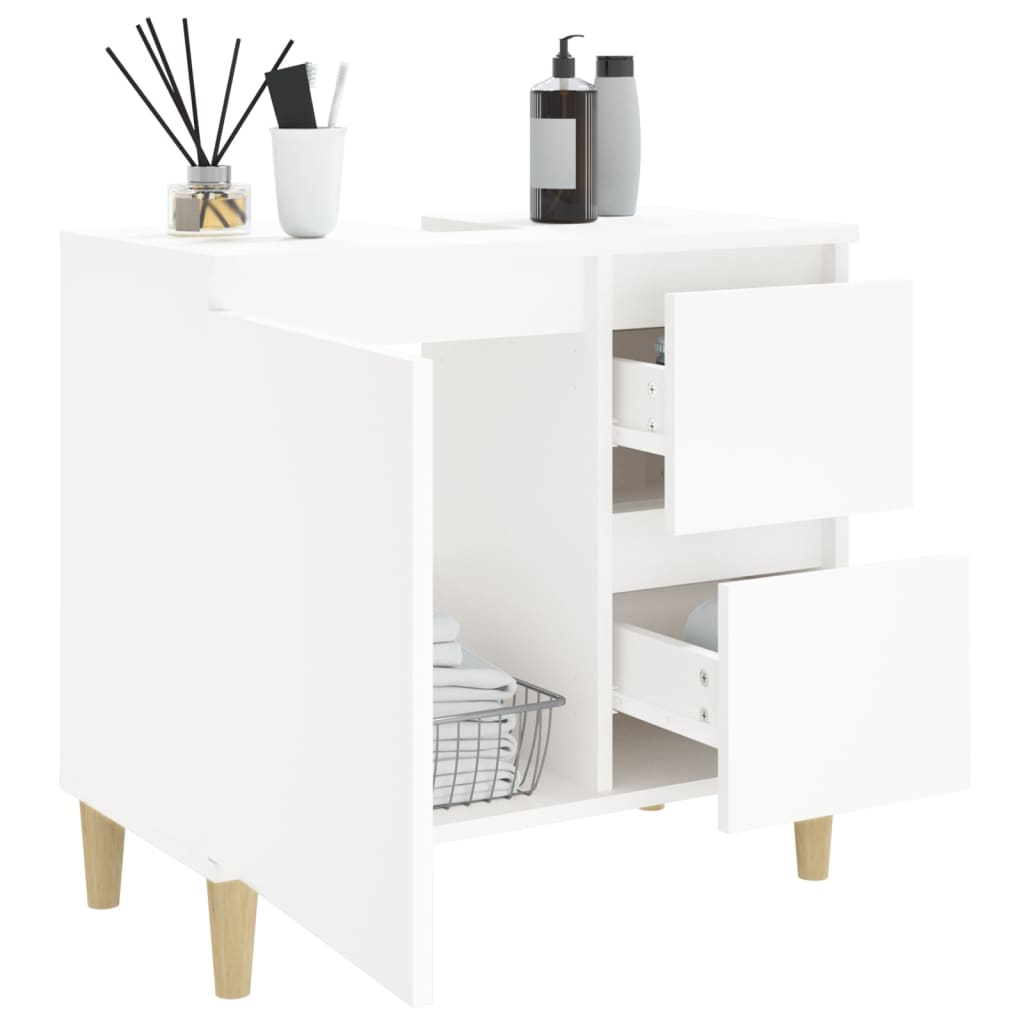 Bathroom cabinet, white, 65x33x60 cm, processed wood