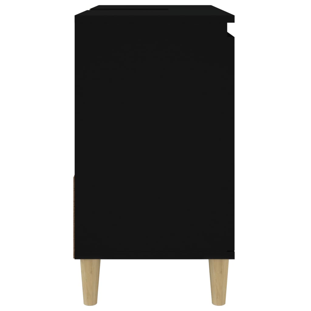 Bathroom cabinet, black, 65x33x60 cm, processed wood