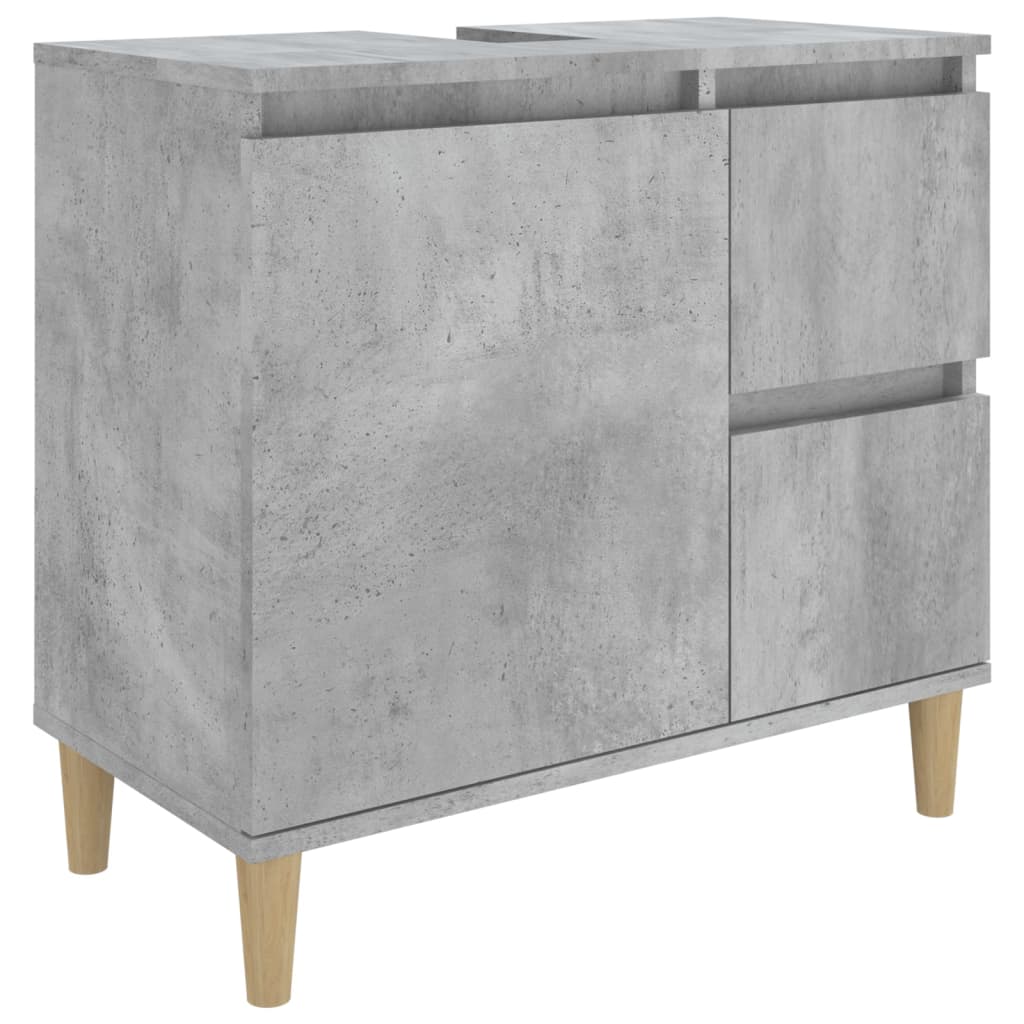 Bathroom cabinet, concrete gray, 65x33x60 cm, processed wood