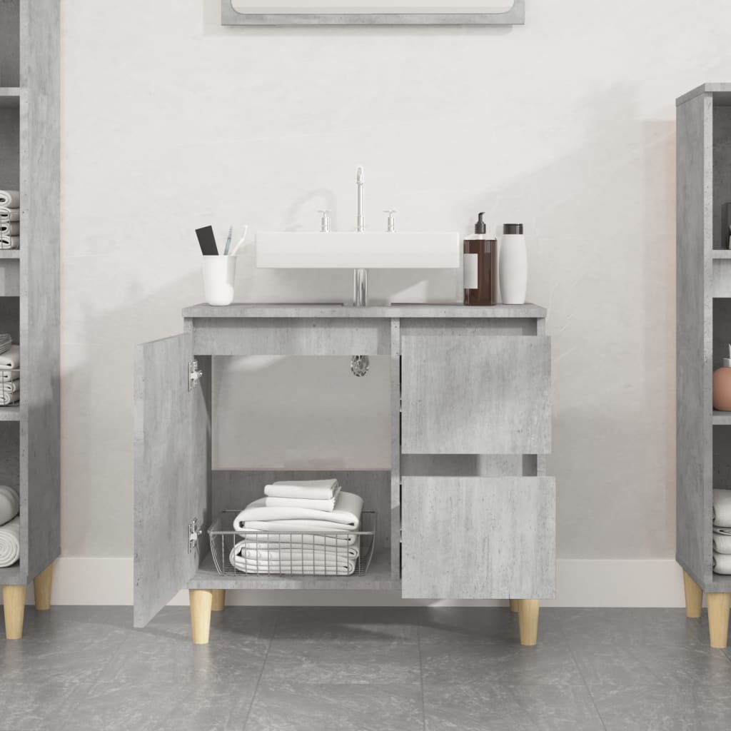 Bathroom cabinet, concrete gray, 65x33x60 cm, processed wood