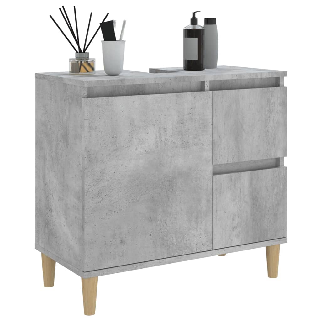 Bathroom cabinet, concrete gray, 65x33x60 cm, processed wood