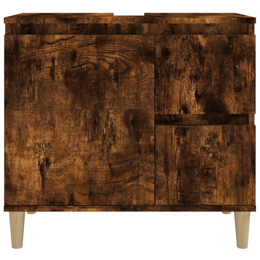 Bathroom cabinet, smoked oak, 65x33x60 cm, processed wood