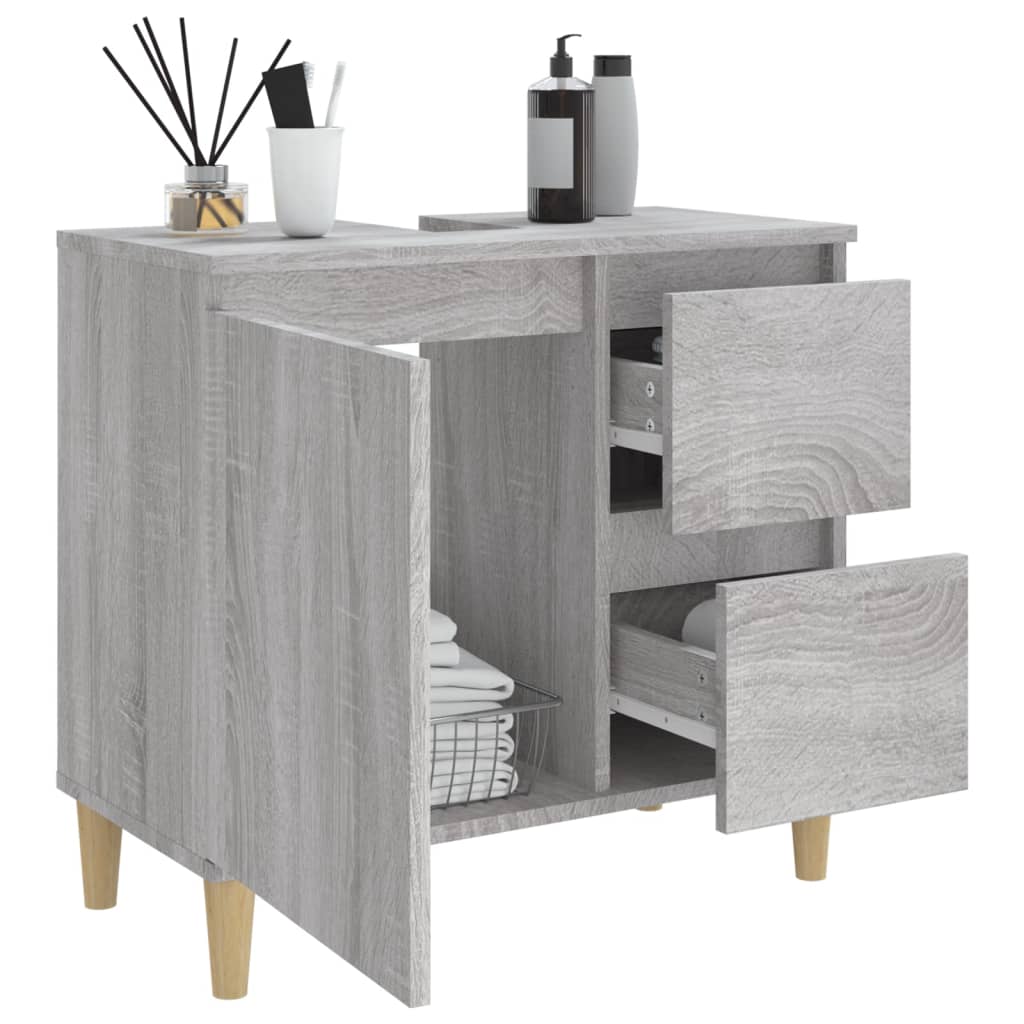 Bathroom cabinet, sonoma grey, 65x33x60 cm, processed wood