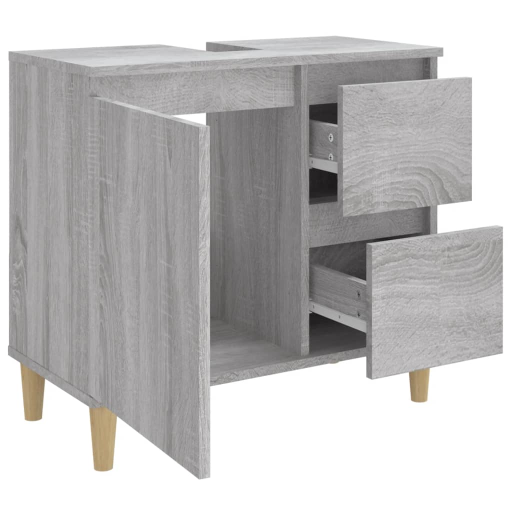 Bathroom cabinet, sonoma grey, 65x33x60 cm, processed wood
