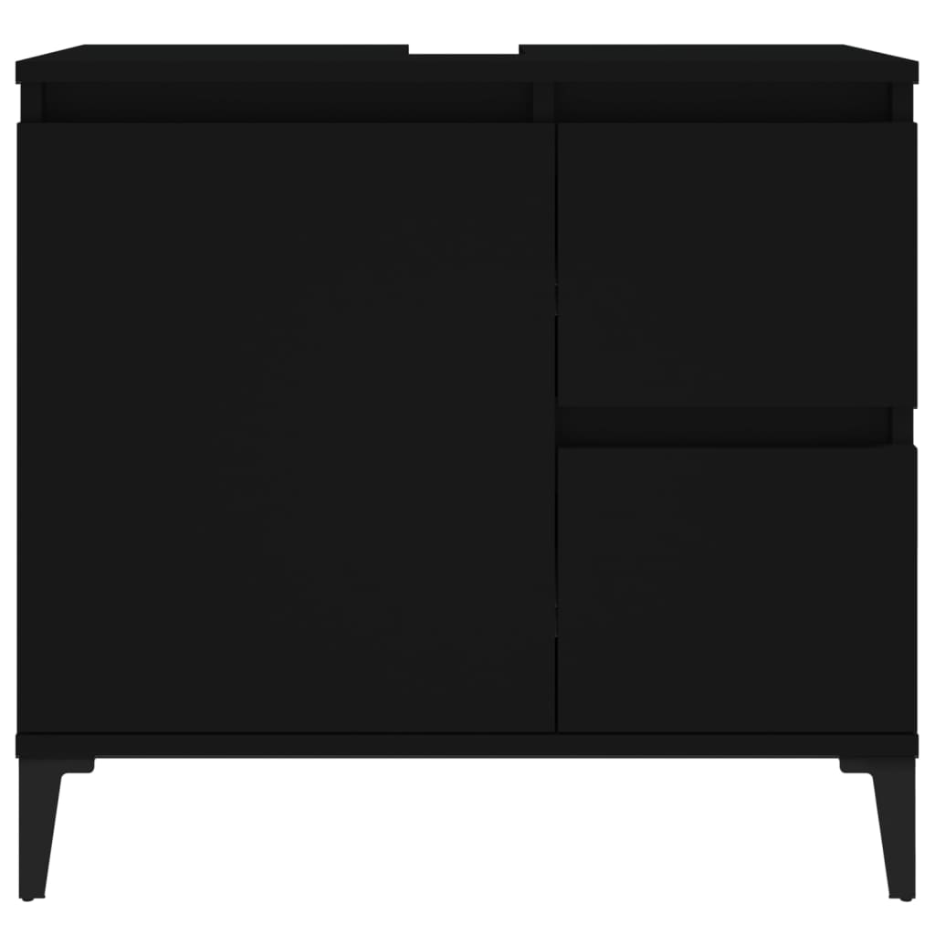 Bathroom cabinet, black, 65x33x60 cm, processed wood