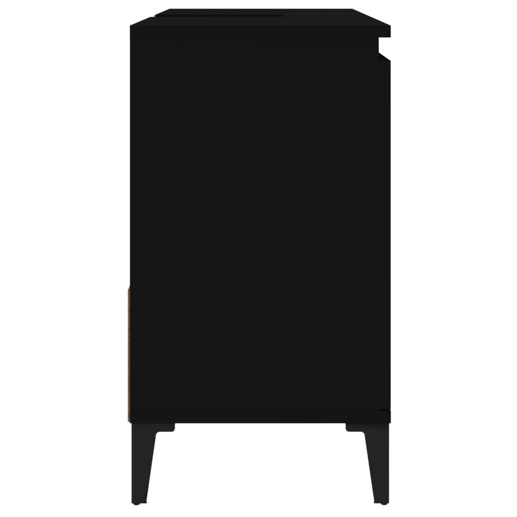 Bathroom cabinet, black, 65x33x60 cm, processed wood