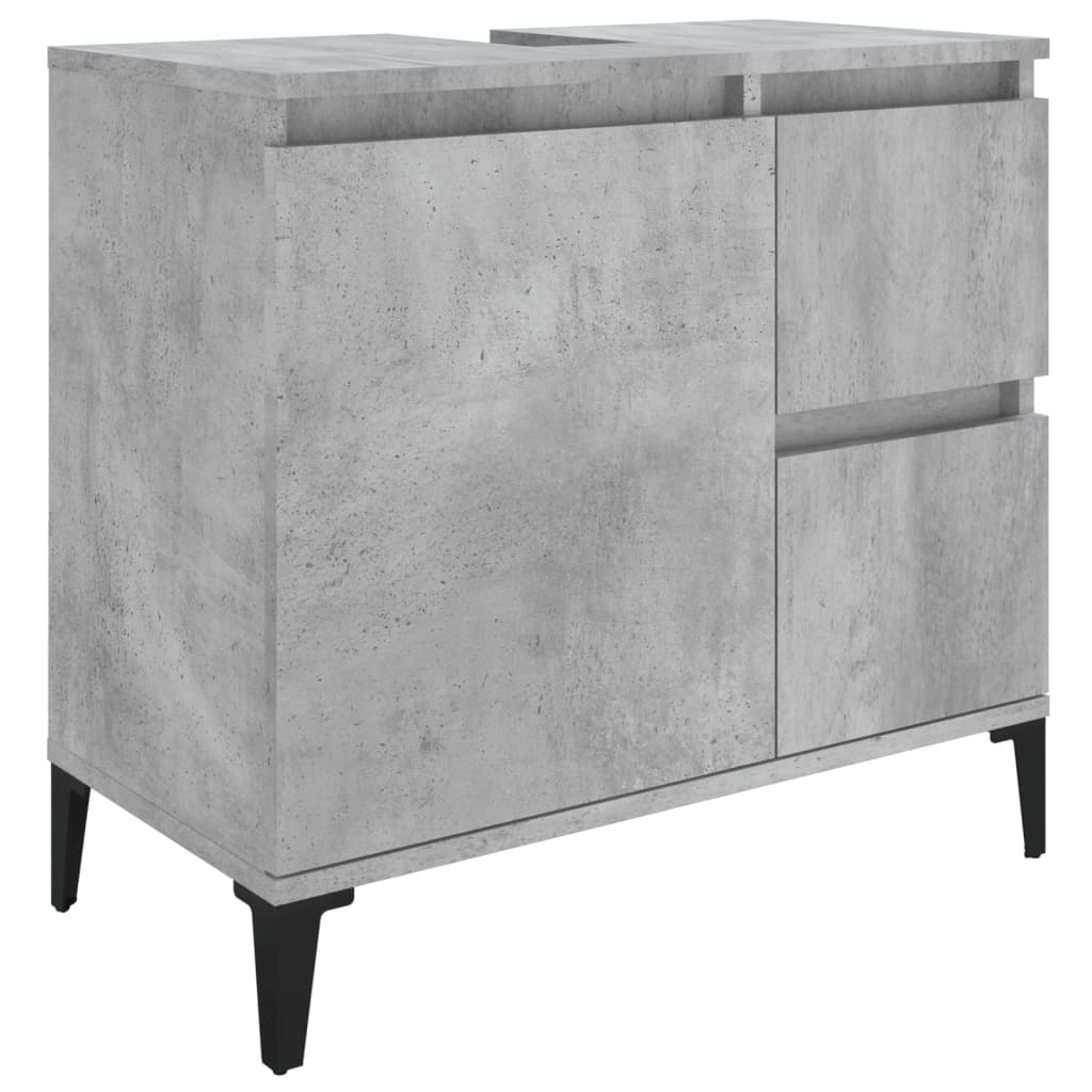 Bathroom cabinet, concrete gray, 65x33x60 cm, processed wood