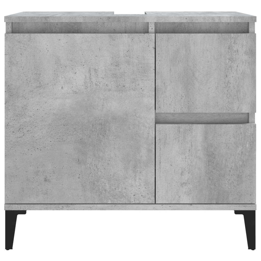Bathroom cabinet, concrete gray, 65x33x60 cm, processed wood