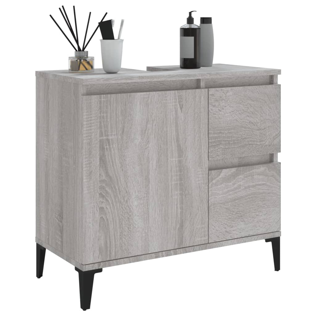 Bathroom cabinet, sonoma grey, 65x33x60 cm, processed wood