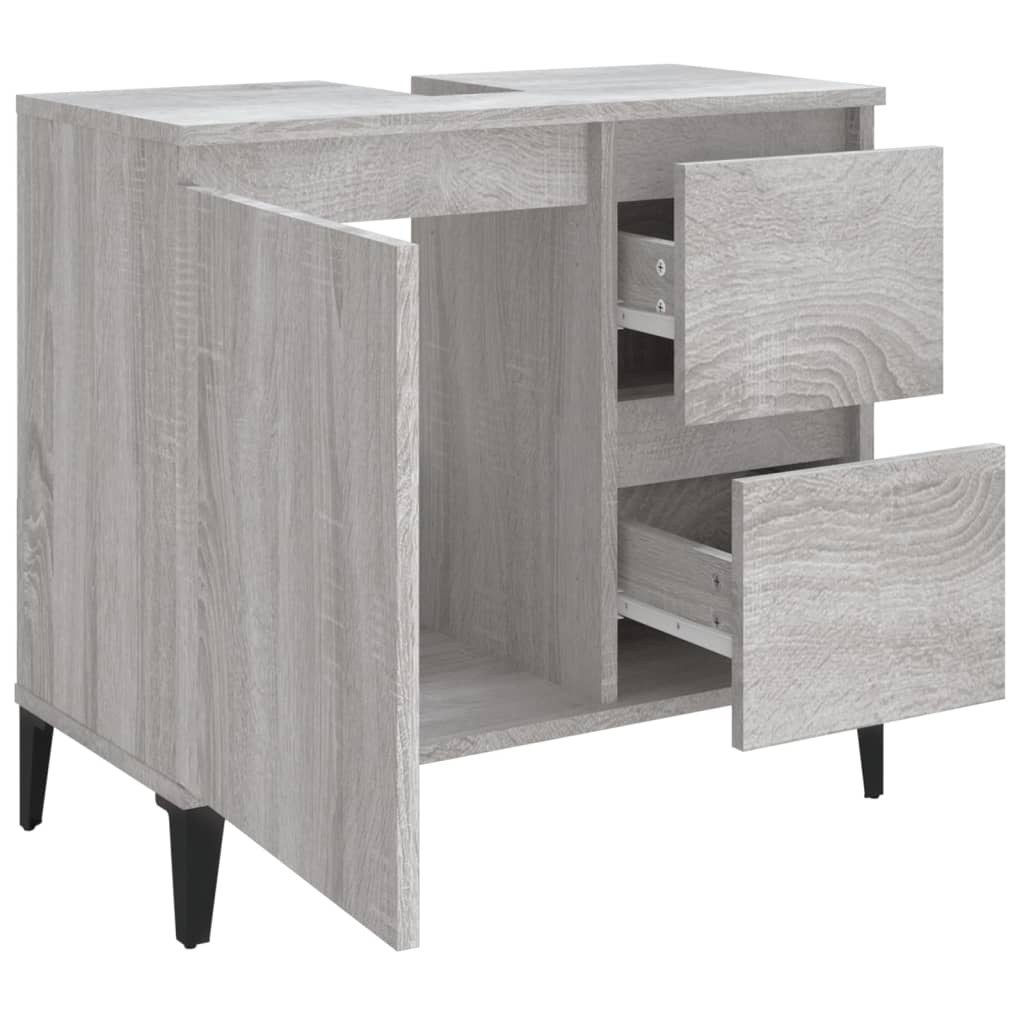 Bathroom cabinet, sonoma grey, 65x33x60 cm, processed wood