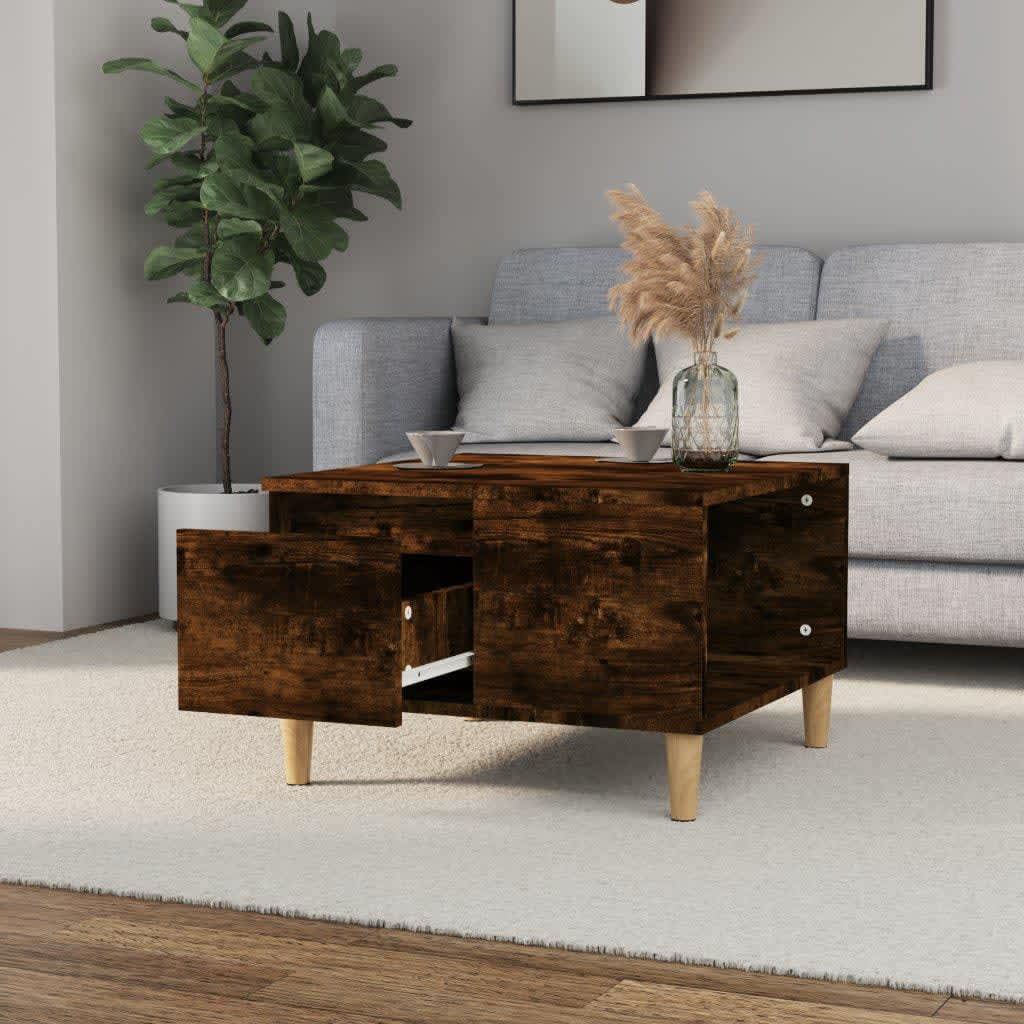 Coffee table, smoked oak, 55x55x36.5 cm, processed wood