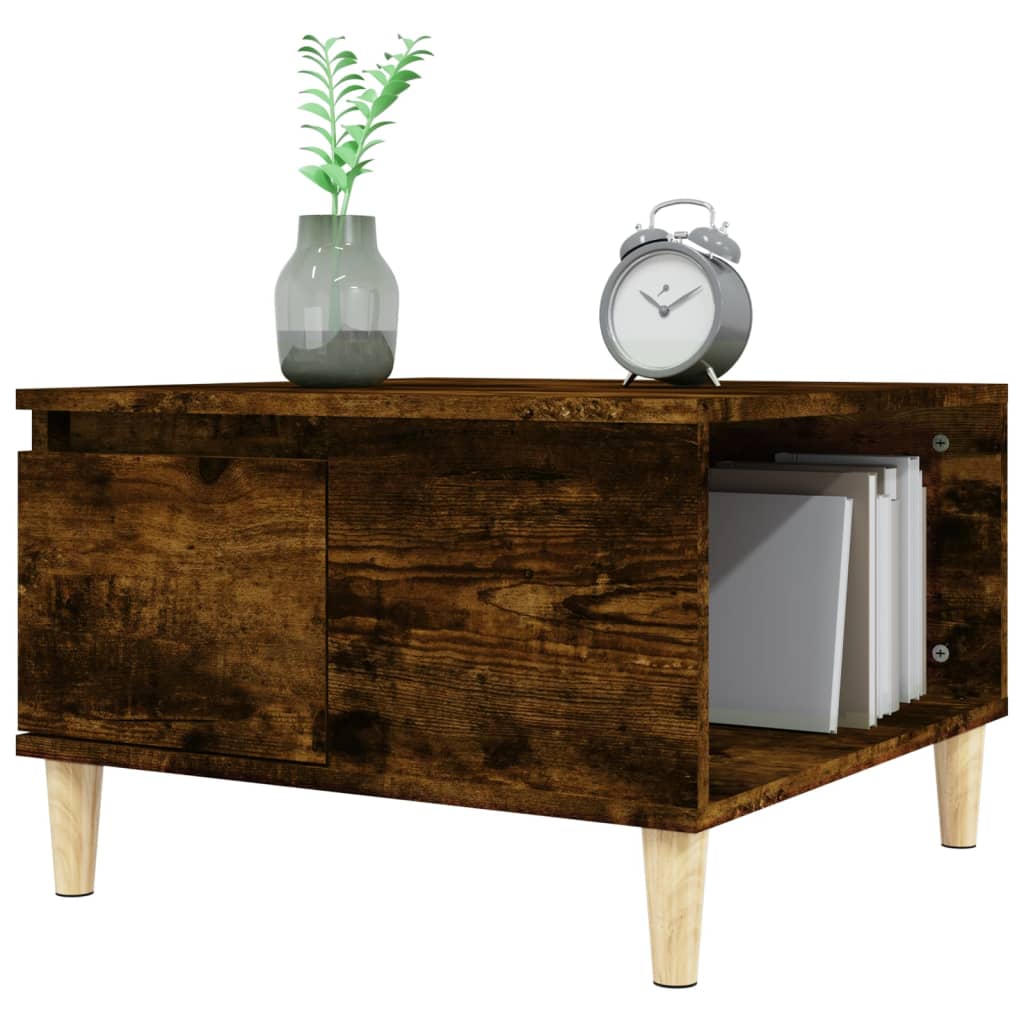 Coffee table, smoked oak, 55x55x36.5 cm, processed wood