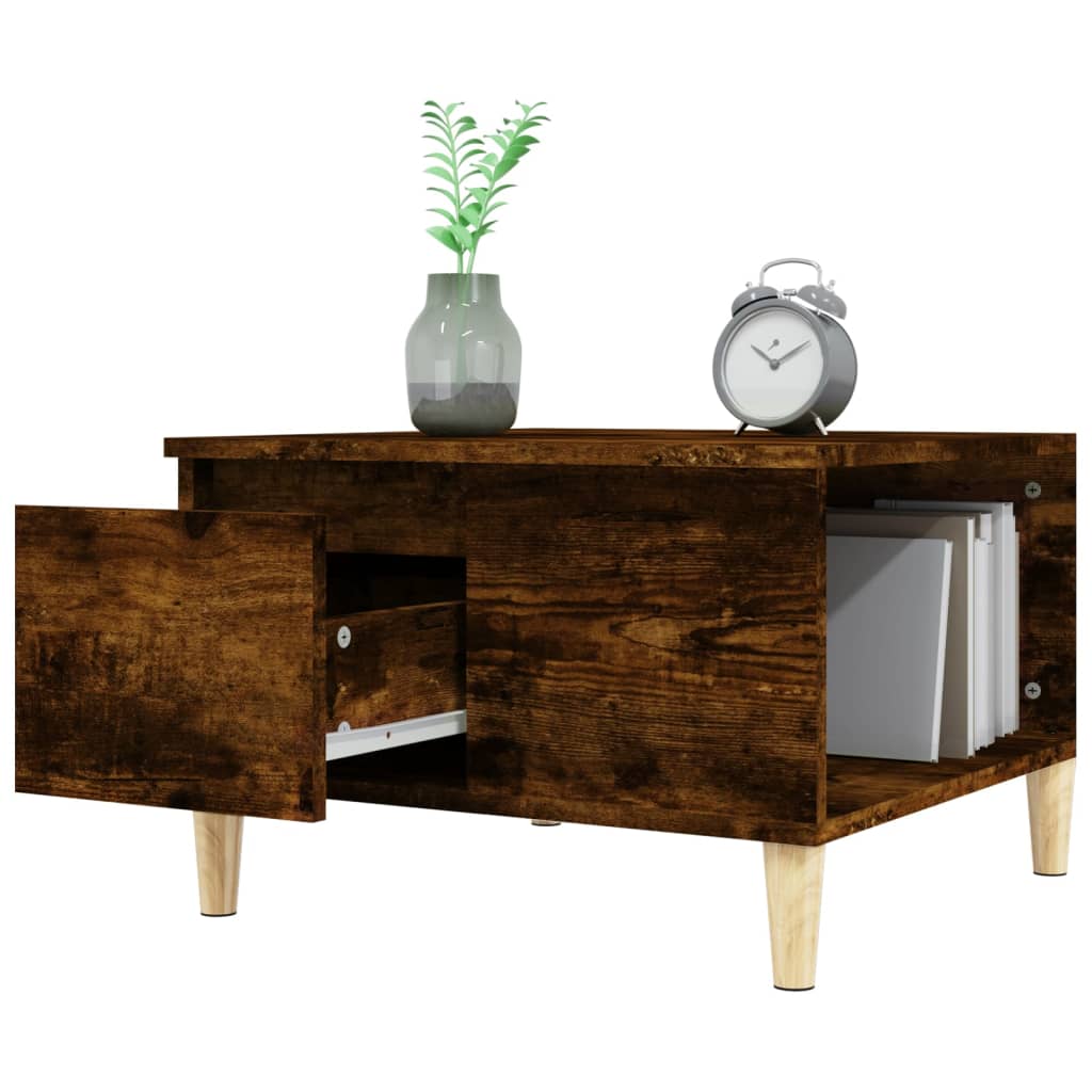 Coffee table, smoked oak, 55x55x36.5 cm, processed wood