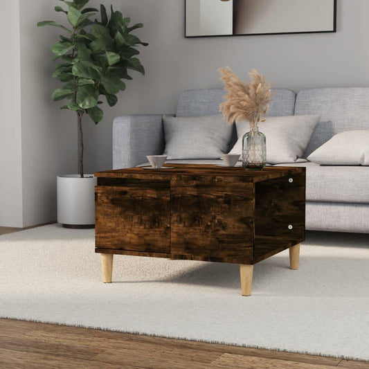 Coffee table, smoked oak, 55x55x36.5 cm, processed wood