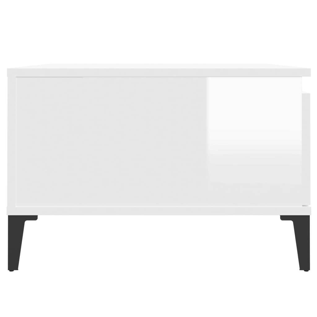 Coffee table, glossy white, 55x55x36.5 cm, processed wood