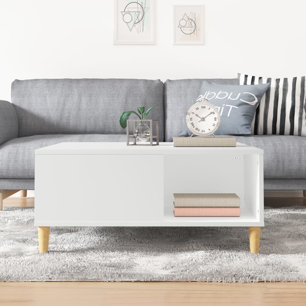 Coffee table, white, 80x80x36.5 cm, processed wood