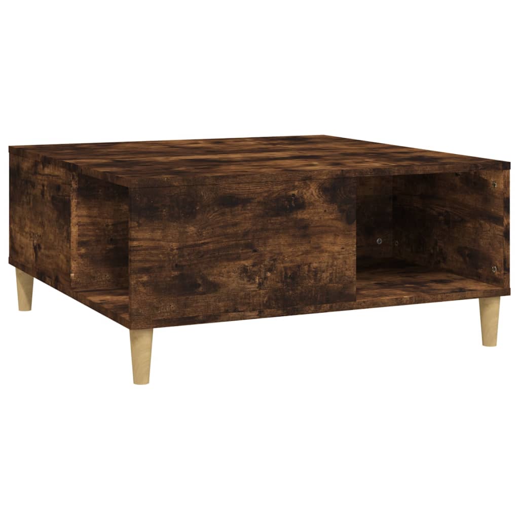 Coffee table, smoked oak, 80x80x36.5 cm, processed wood