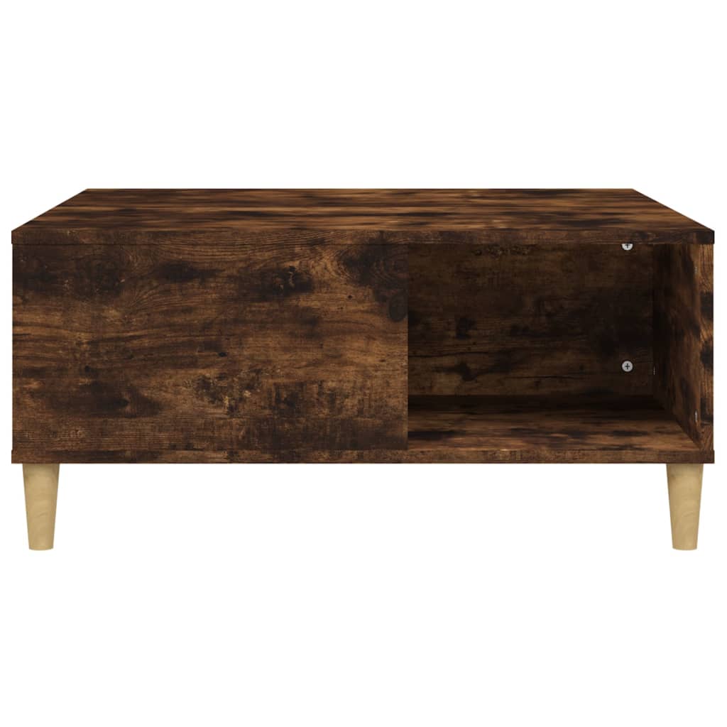 Coffee table, smoked oak, 80x80x36.5 cm, processed wood