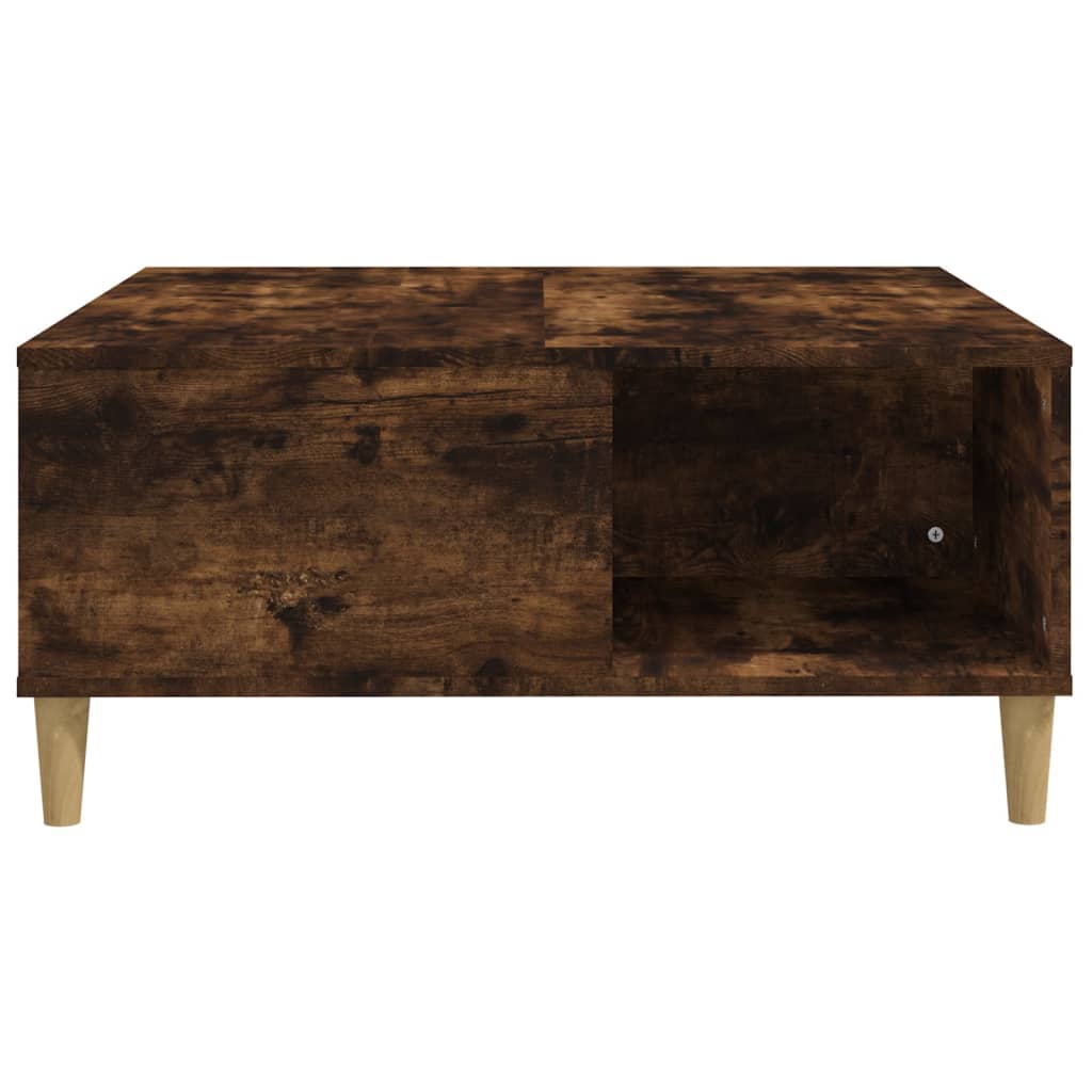 Coffee table, smoked oak, 80x80x36.5 cm, processed wood