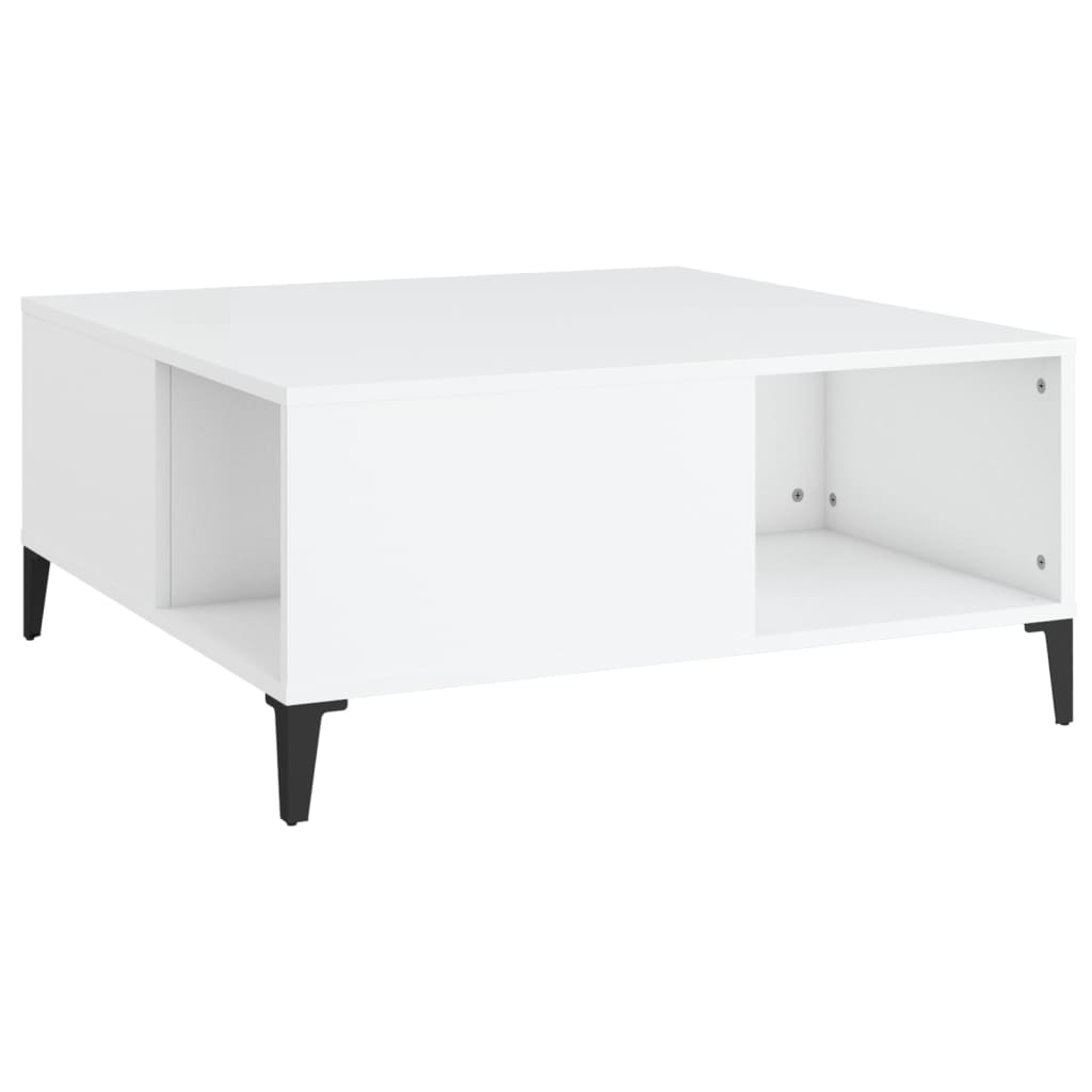Măsuță de cafea, alb, 80x80x36,5 cm, lemn prelucrat