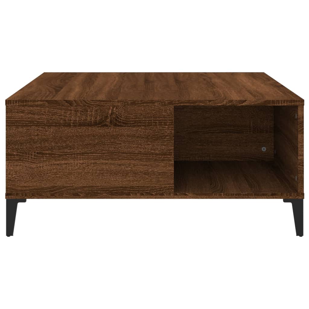 Coffee table, brown oak, 80x80x36.5 cm, processed wood