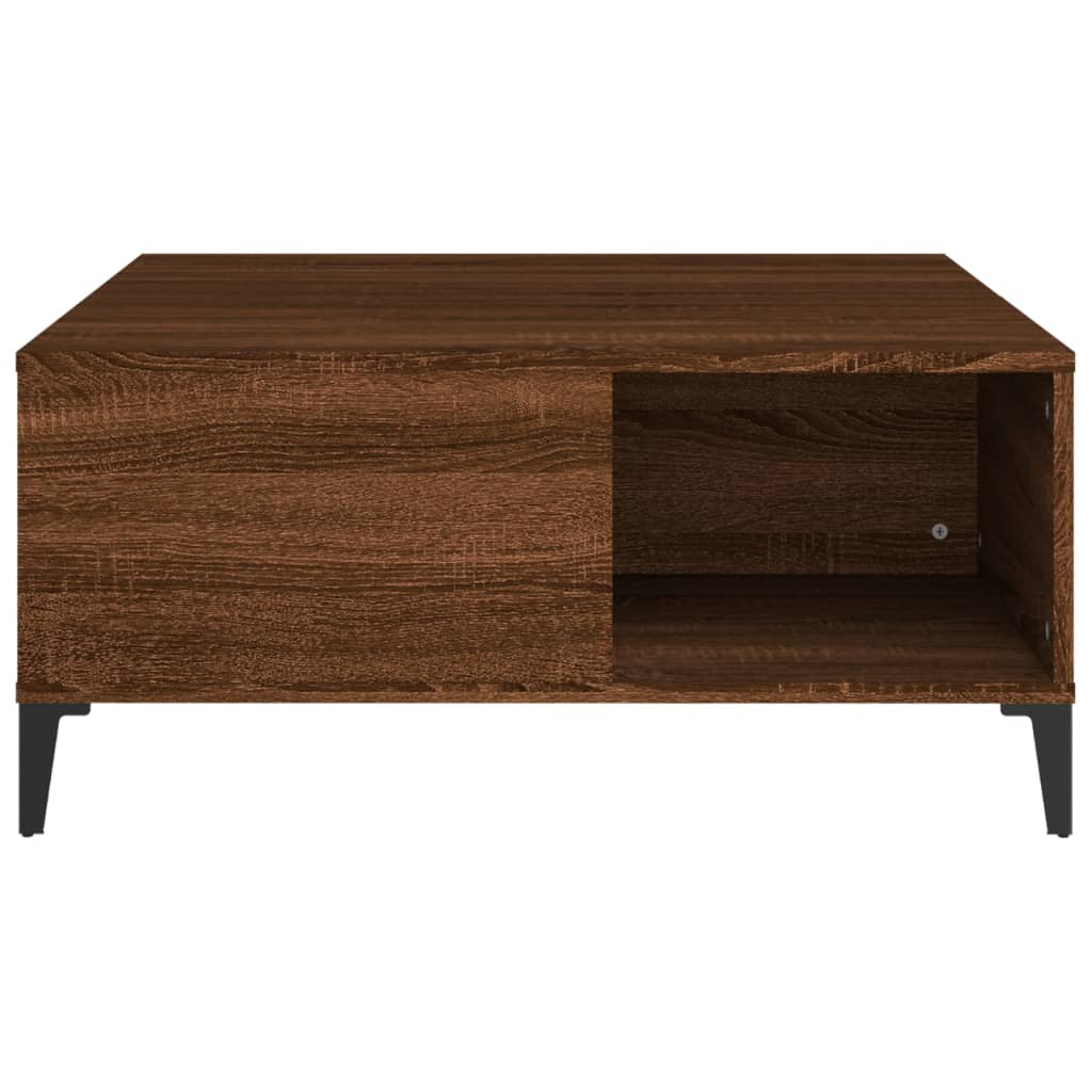 Coffee table, brown oak, 80x80x36.5 cm, processed wood